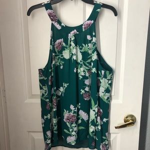 FINAL SALE - Floral Green Tank Blouse